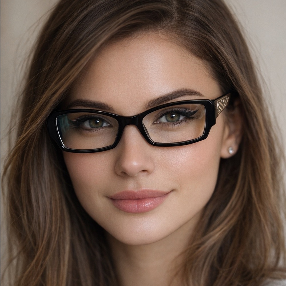 Versace Black Geometric Eyewear